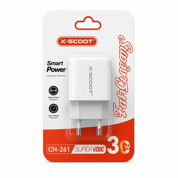 رأس شاحن إكس سكوت X-SCOOT CH-261 | شحن سريع، أمان عالي